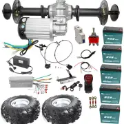 810mm Go Kart Rear Differential Axle Kit Wheels 60V 2500W Motor Cart Drift Bike