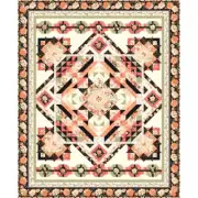 Peach Whispers By Beth Grove - 89.5" X 109.5" Floral Queen Quilt - Top & Bind