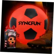 SYNCFUN Glow in The Dark Soccer Ball for Boys, Light Up Soccer Ball for Night