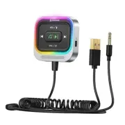 Receiver for Car 3.5mm Aux Car Adapter Bluetooth Receiver Silver Bluetooth 5.4