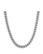 Invicta Men's 23.62 inch Cubic Zirconia Cuban Curb Silver Tone Chain