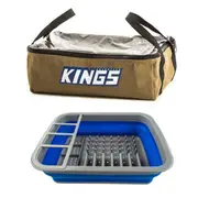 Adventure Kings Clear Top Canvas Bag Storage + Collapsible Dish Rack Portable