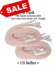 Parts Express 2X FM Dipole Antennas For Home Stereo Radio Receiver Stereo USA