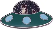 [Pinstant] Otter Weasel UFO Spaceship Alien Animal Cute Kawaii 1.25" Enamel Pin Badge, 1.25 Inches, Enamel, enamel