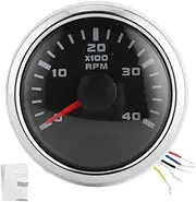 Digital Tachometer, 52mm/2in 4K RPM LCD Waterproof Hour Display Meter Tachometer Gauge for Car Yachts Motorcycle