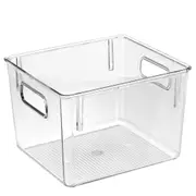 5 x Medium Acrylic Storage Container 21x19cm Box Organiser Basket Bin Clear Tray