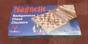 Sealed Cardinal Magnetic Folding Chess, Checkers & Backgammon Travel Chess Set