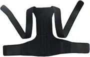 Hohopeti Elastic Back Support Strap for Adults Posture Corrector for Men Women Lightweight Skin Friendly Back Brace Neck Shoulder for Daily Use Black