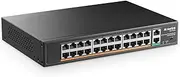 mokerlink 24 Port PoE Switch, 2 Gigabit Uplink Port, High Power 400W, Support IEEE802.3af/at, PoE + Plug & Play Unmanaged Rack Mounted