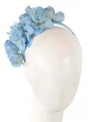 Light Blue flower headband racing fascinator Max Alexander 100% Family Business