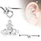Piercing Industrial Pendant Claddagh Crown And Heart