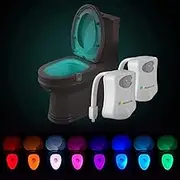 Toilet Light Motion Sensor 2Pack - iBetterLife The Original LED 8 Colors Toilet Bowl Night Light Motion Activated, Light up Toilet Seat, Color Your Travel to Bathroom in The Midnight Dark