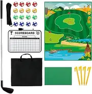Battle Golf Chipping Game - Golf Target Game, Backyard Chipping Challenge Set | Foldable Lawn Mat with Balls, Realistic Jamming Experience, Competitive Game for Adults and Children