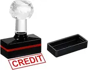 uxcell Credit Stamp Self Inking, Red Ink Office Stamps Pre Inked Message Stamp Refillable Business Stamp, Black