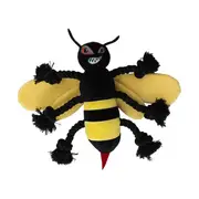 La Doggie Vita Buzz Off Bee Plush And Rope Toy With Squeaker