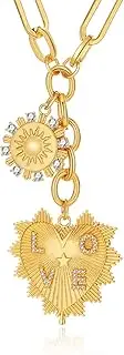 [JANMANY] Chunky Charm heart Necklace for Women Trendy, 18K Real Gold Electroplated Heart Choker Pendant, Thick Chain Necklace, Luxury Style Neutral Necklace for Women Jewelry Gifts