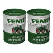 2x Nostalgic Art 11cm Money Box Oil Barrel Fendt All Season Motor Oil Decor Home