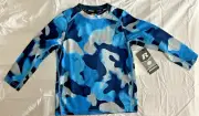 Russell Boys Long Sleeve XS Intellifresh Blue Camo Training Shirt Dri-power 360