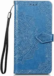 [YBROY] Case for Samsung Galaxy M14 4G, Magnetic Flip Leather Premium Wallet Phone Case, with Card Slot and Folding Stand, Case Cover for Samsung Galaxy M14 4G.(Blue)