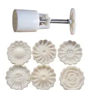 Mold with 6 Seals Chrysanthemum Mid-autumn Moon Cake Mold Set Pressed Cookie
