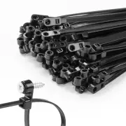 200 PCS 12 inch Black Zip Ties with Screw Hole 75lbs Mountable head Cable Tie...