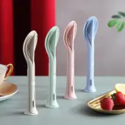 3 in 1 Portable Wheat Straw Cutlery Sets Knife Fork Spoon Food Grade Tableware