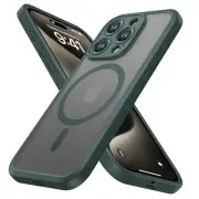 Magnetic Guard Designed for Case [Camera iPhone 15 Pro Max Dark Green