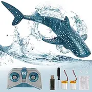 Outamateur Remote Control Shark 2.4GHz RC Shark Fish Boat Mini Radio Electronic Shark Fish Boat Toy Simulation Toy for Kids (Green)