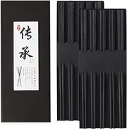 10 Pairs Fiberglass Chopsticks, Reusable Alloy Chop Sticks Non-Slip Chopsticks, Dishwasher, 9 1/2 Inches