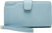 [SKUZA] Wallet,Card Bag,Women's Purse 3 Fold Wallet Female Leather Wallet Women Long Coin Purse Many Card Slot Wallets (Blue) (Color : Blue)