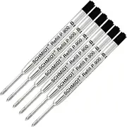 Pack of 6 - Schmidt P900 B Parker Style Ballpoint Refill Black Ink Broad Tip