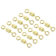Fishing Barrel Swivels, 100Pcs 39LBS Copper Rolling Terminal Tackle, Golden