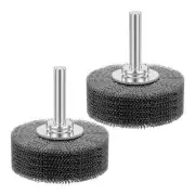 2PCS 6mm Shank Wire Wheel Brush Set Fits For Grinder Drill Rotary Tools