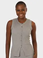 Womens Longline Button Through Tank Top