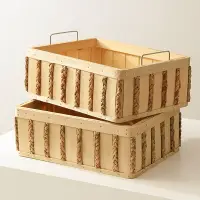 在飛比找樂天市場購物網優惠-日式木質收納盒適合隔著位置擺放