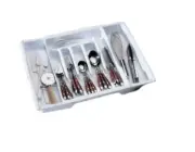 Rubbermaid 2974RDWHT Adjustable Cutlery Tray & Drawer Organizer