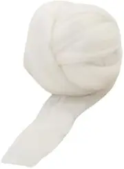 Nvzi-b Merino Wool Roving 2.2 lb for Spinning | Soft Chunky Jumbo Yarn for Arm Knitting Blanket ，Felting Core, Carded Stuffing，White