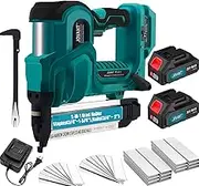 Cordless Brad Nailer kit with 2 * 2.0Ah Battery,Nail Gun Battery Powered Staples and Nails for Trim, Upholstery,Carpentry and Woodworking