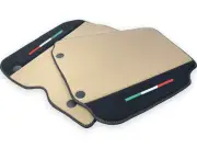 Genuine Alcantara Leather Floor Mats For Ferrari 812 Superfast Beige Carpet (for: Ferrari)