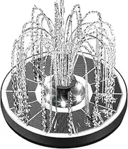 Solar Fountain Pump for Bird Bath with Lights,3.5W Solar Water Fountain with 2200 MAh Battery.(White Panel White)