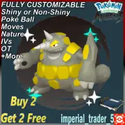 Pokémon Legends Arceus ✨ Shiny Alpha Rhyperior ✨ W/ Best 6IV Customizable