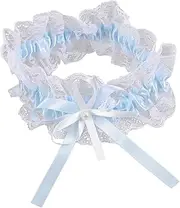 [LIFKOME] Bridal Garter for Wedding Lace Elastic Leg Band for Brides and Teen Charming Keepsake Accessory for Wedding Ceremony and Reception Sky-Blue