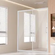 VEVOR Semi-framelessShower Door 57.7-59"x 70"SGCC Tempered Glass 1/4"Chrome
