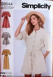 SIMPLICITY PATTERN 9544 JUMPSUIT DRESSES MISSES SIZES 6 8 10 12 14 UNCUT NEW