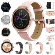 For Garmin Vivoactive 4S Venu 3S 2S / Fossil Gen 6 5E 42mm Leather Strap Band