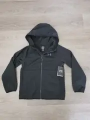Under Armour Storm Youth Boys Black Hooded Jacket Zip-Up Small Water Repellent