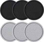 Car Cup Coaster, Proxima Direct 6PCS Universal Non-Slip Cup Holders Embedded in Ornaments Coaster, Car Interior Accessories, Black+Grey