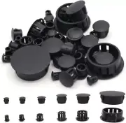 6 Sizes Black Plastic Hole Plugs Door Screw Cover Hole Plug, Assorted Nylon Lock