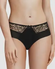$45 Chantelle Women Black Lingerie Alto Hipster Briefs Size XS