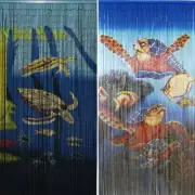 Bamboo Beaded Handmade Curtain Beads Window Door Room Divider Turtle Paint